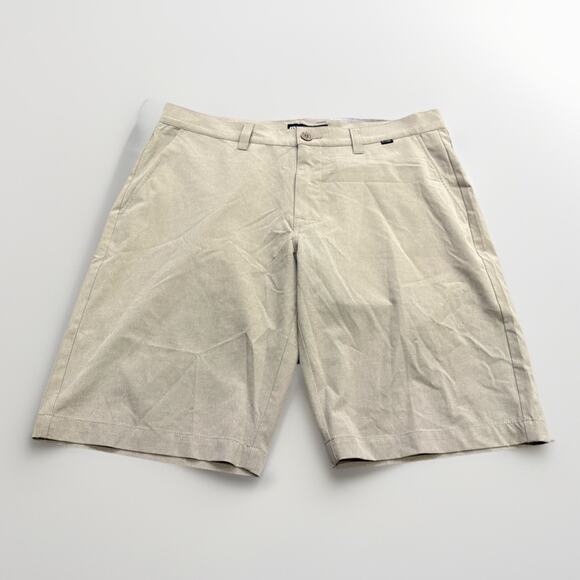 Travis Mathew Mens Tan Chino Golf Shorts Stretch Wrinkle Resistant Size 35 - Picture 1 of 8